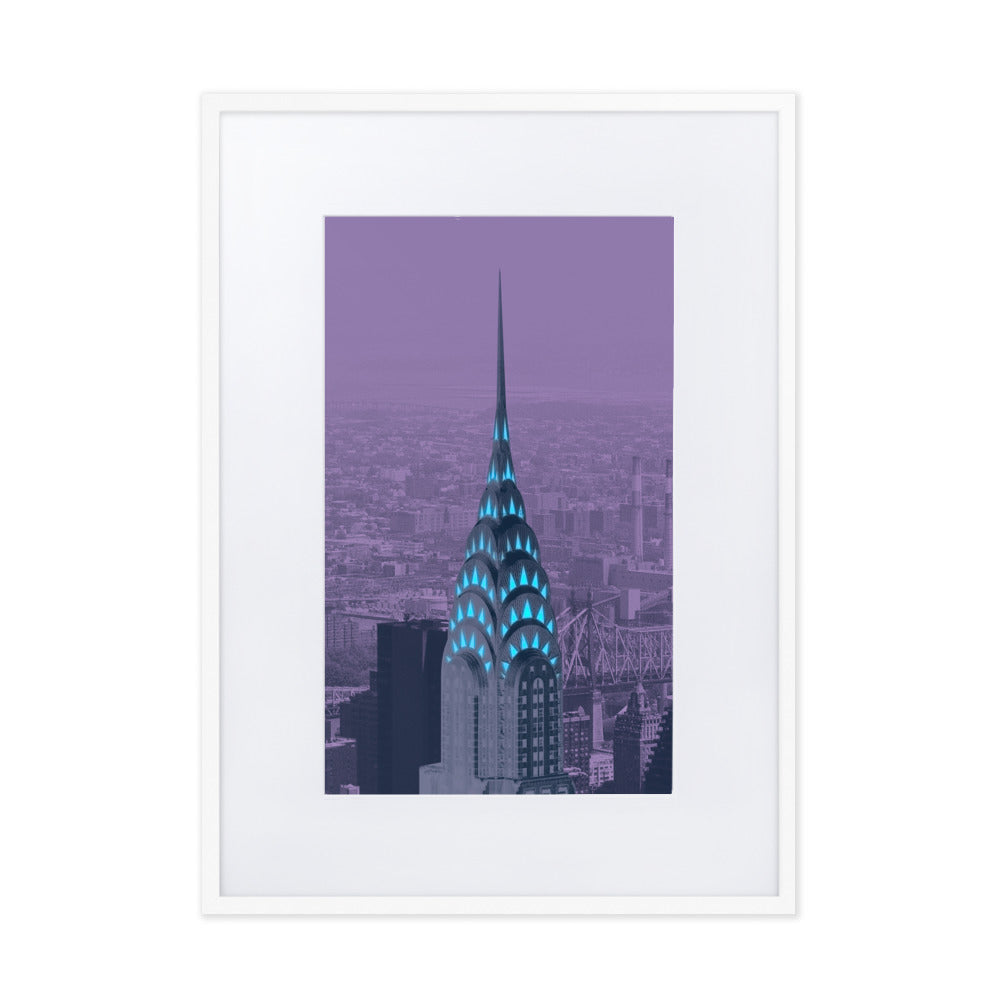 RF Matte Paper Framed Poster With Mat ’Chrysler Building’ New York 1999 - White / 50×70 cm