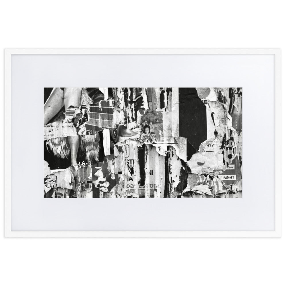 RF Matte Paper Framed Poster With Mat “Billboards Roma”, Rome 1989