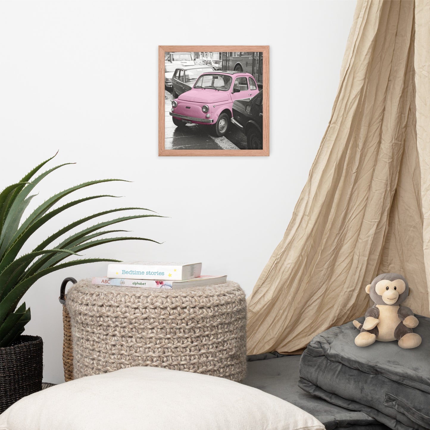 RF Framed photo paper poster “Cinquecento pink”, Rome 1989