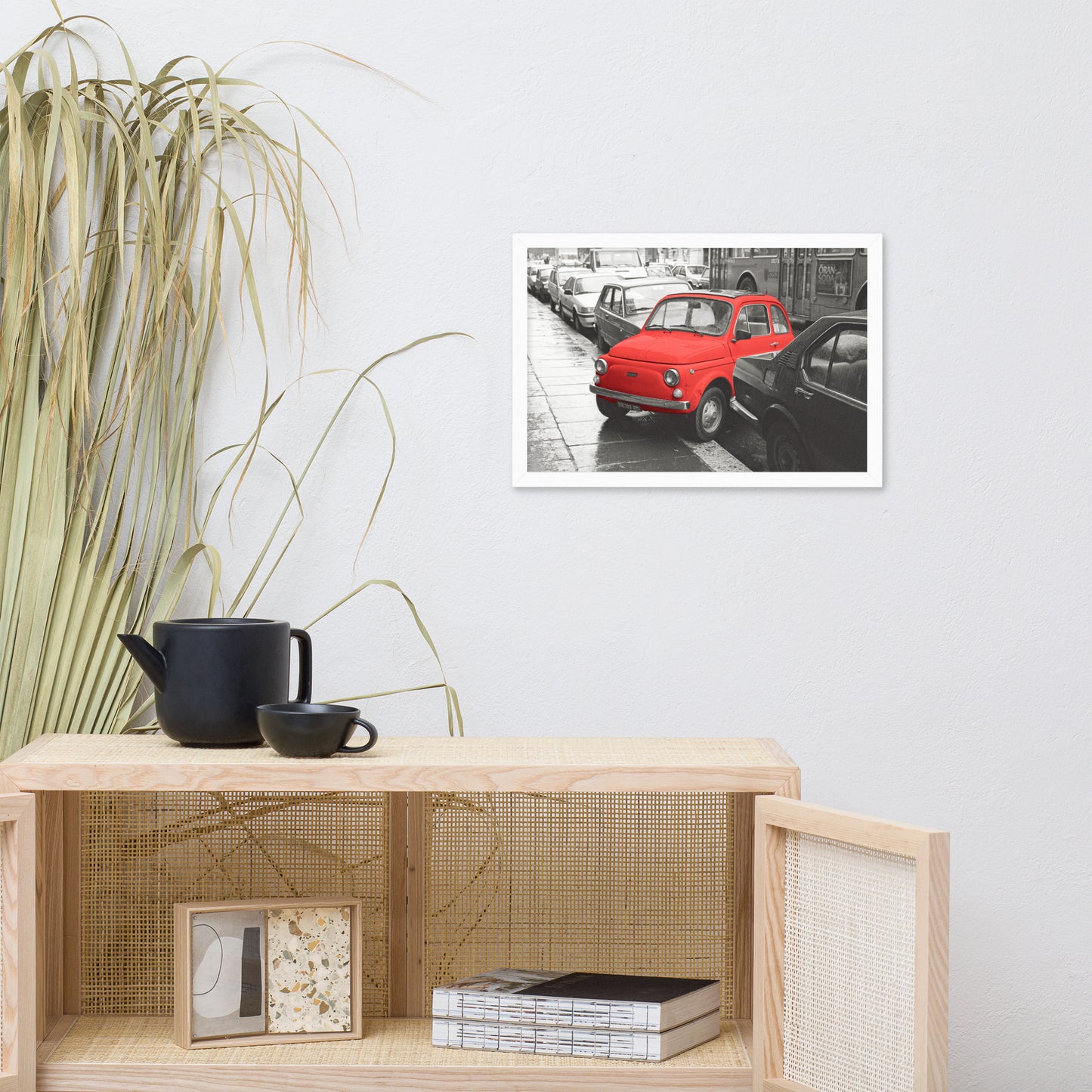 RF Framed photo paper poster “Cinquecento red”, Rome 1989