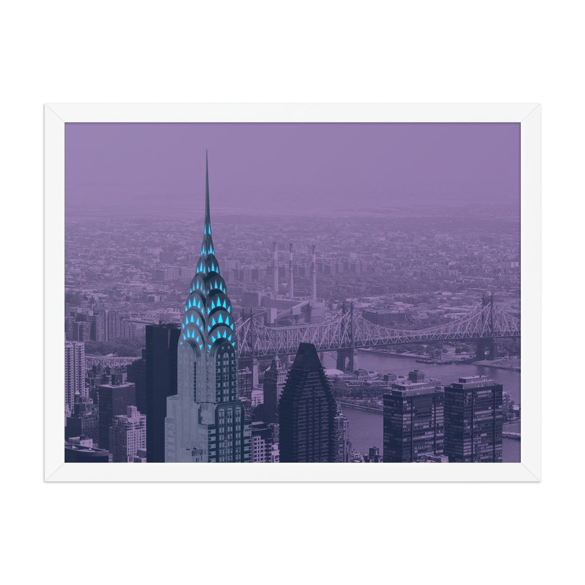 RF Framed photo paper poster ’Chrysler Building’ New York 1999 - White / 18″×24″