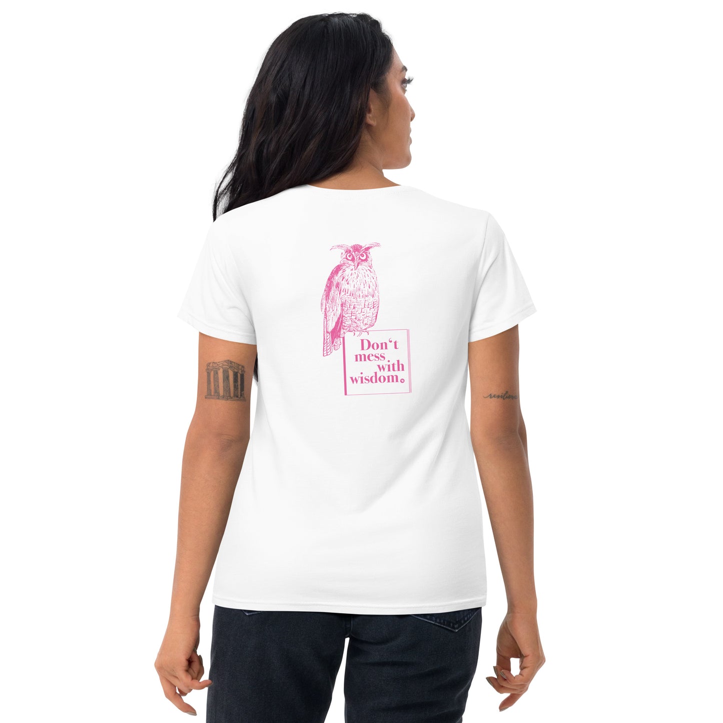 RF Women's short sleeve t-shirt OWL "Don't mess with wisdom."