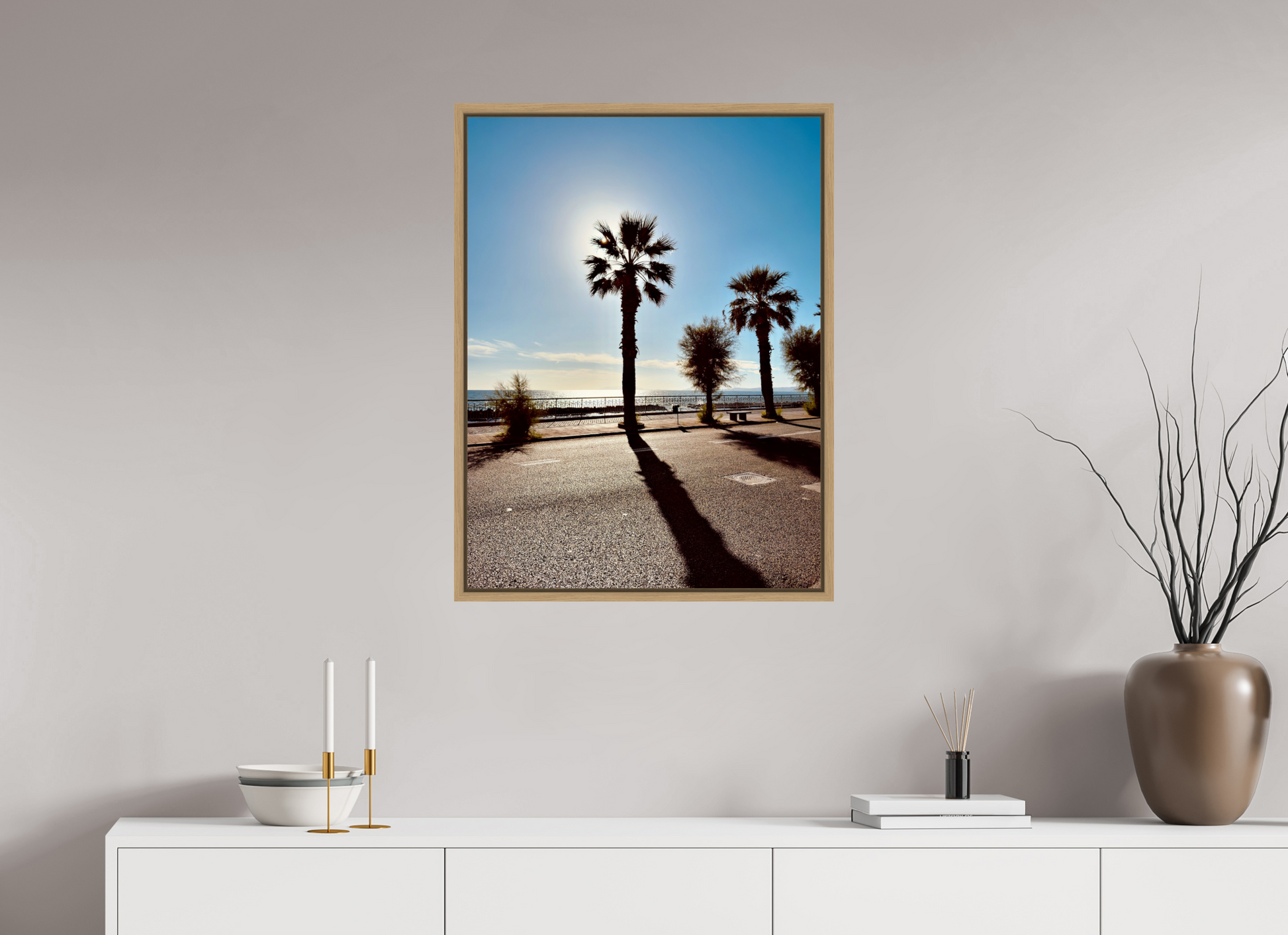 60 x 80 cm, Floater Frame, Basel 15 mm, Natural oak Palma, Naples 2025