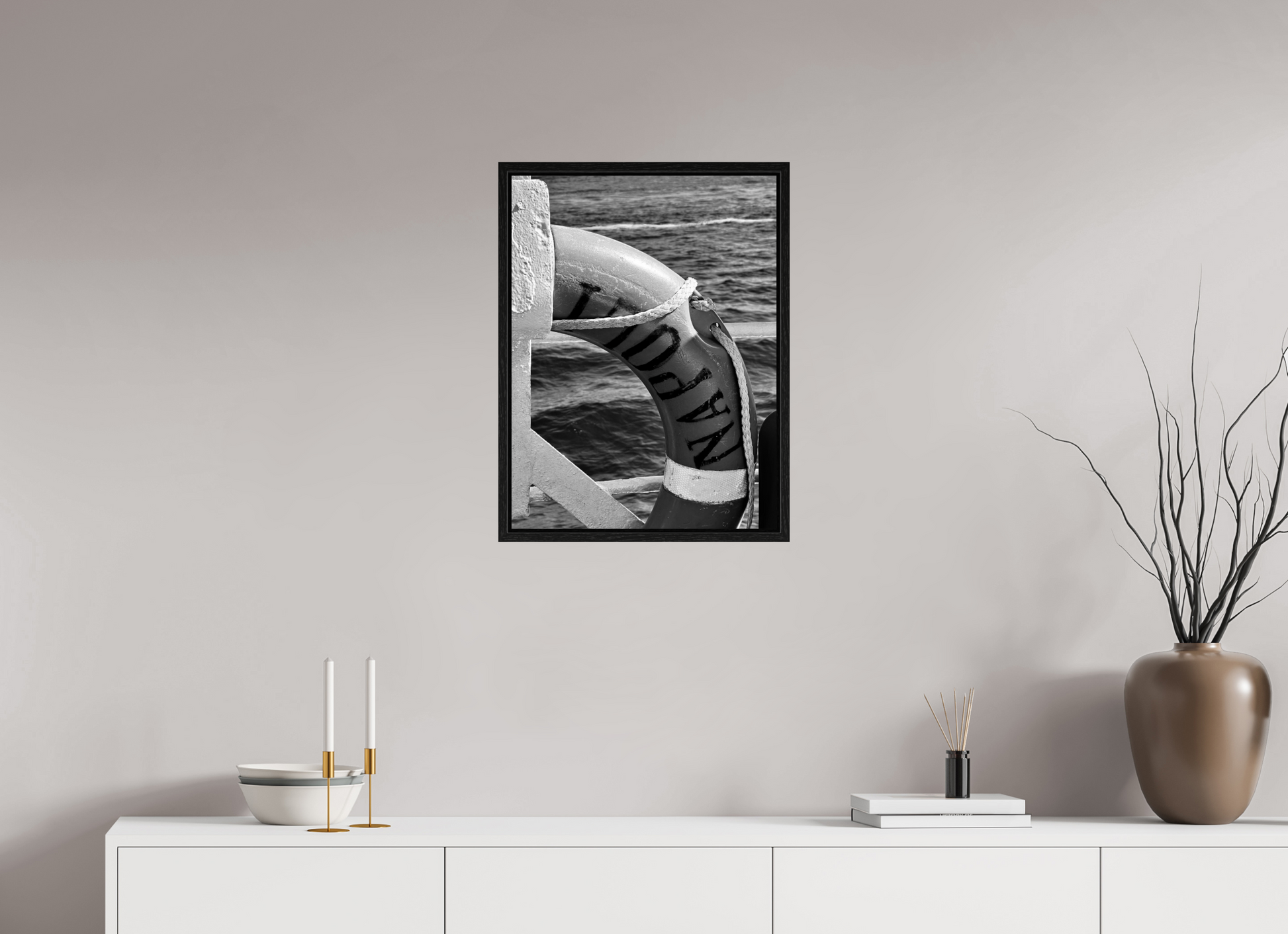 45 x 60 cm, Floater Frame, Basel 15 mm, Black oak Save Naples
