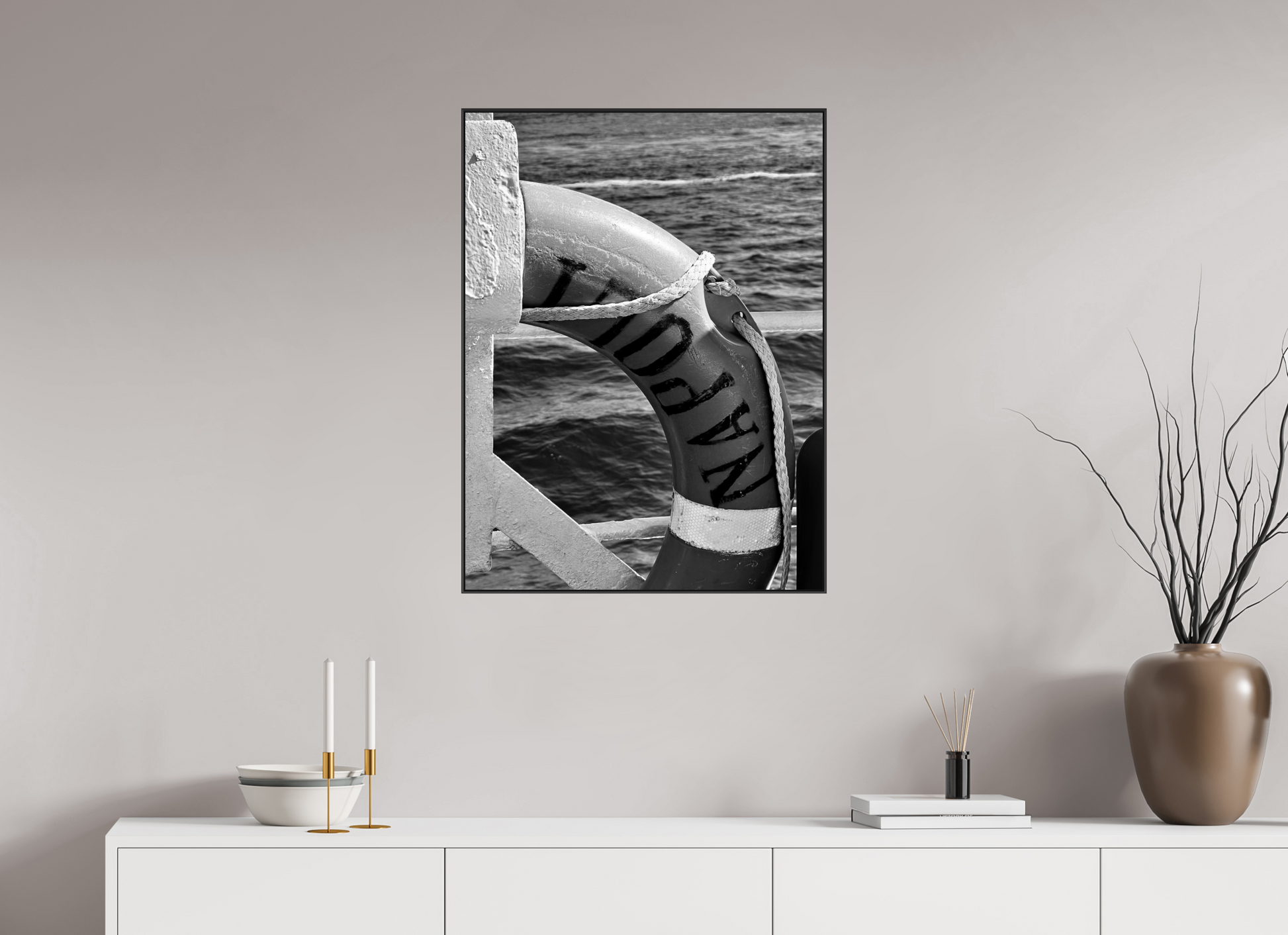 60 x 80 cm, Photo in Aluminium ArtBox, Profile 50 mm (Black) Save Naples