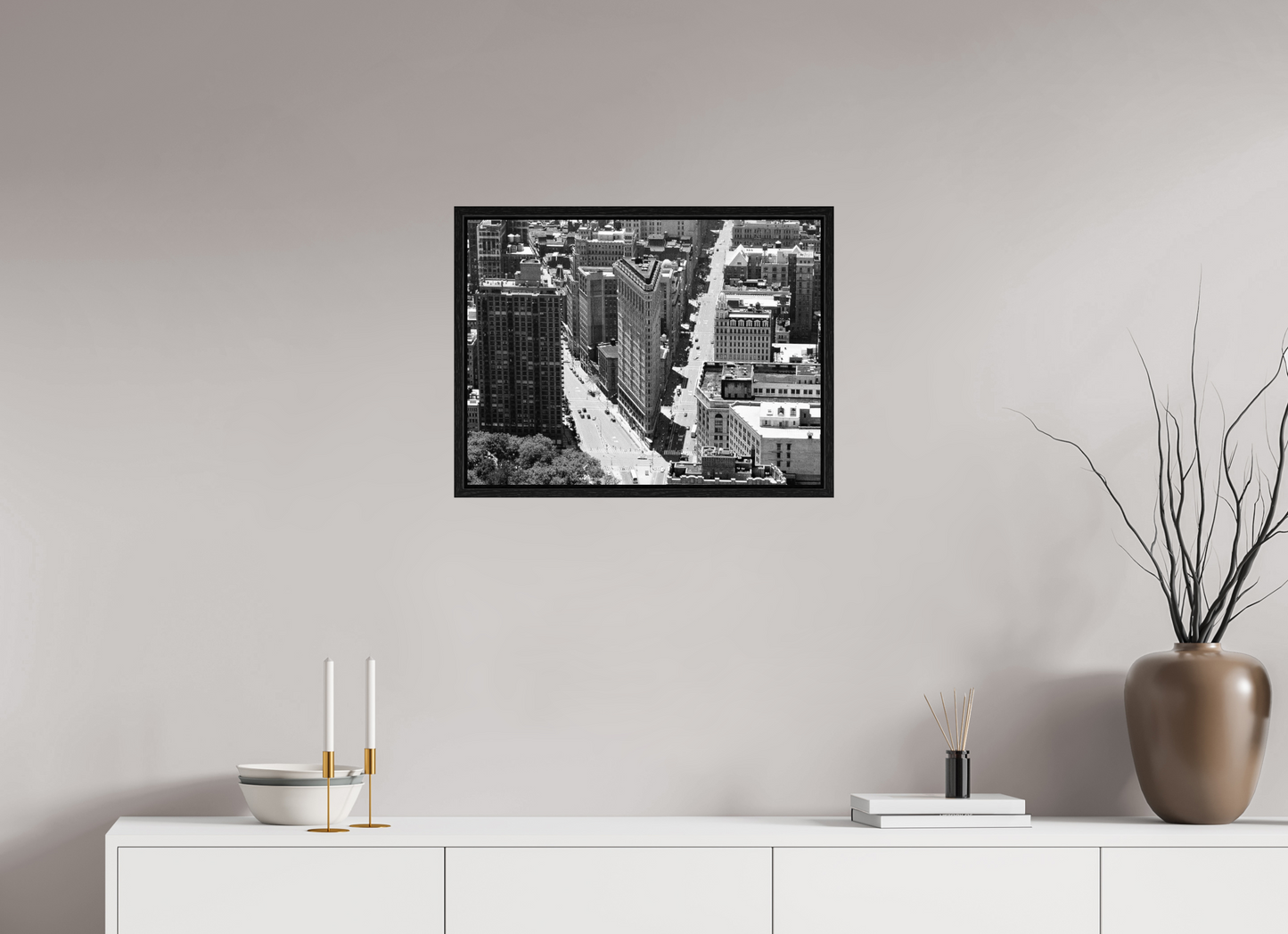 60 x 45 cm, Floater Frame, Basel 15 mm, Black oak Flat iron, New York 1999
