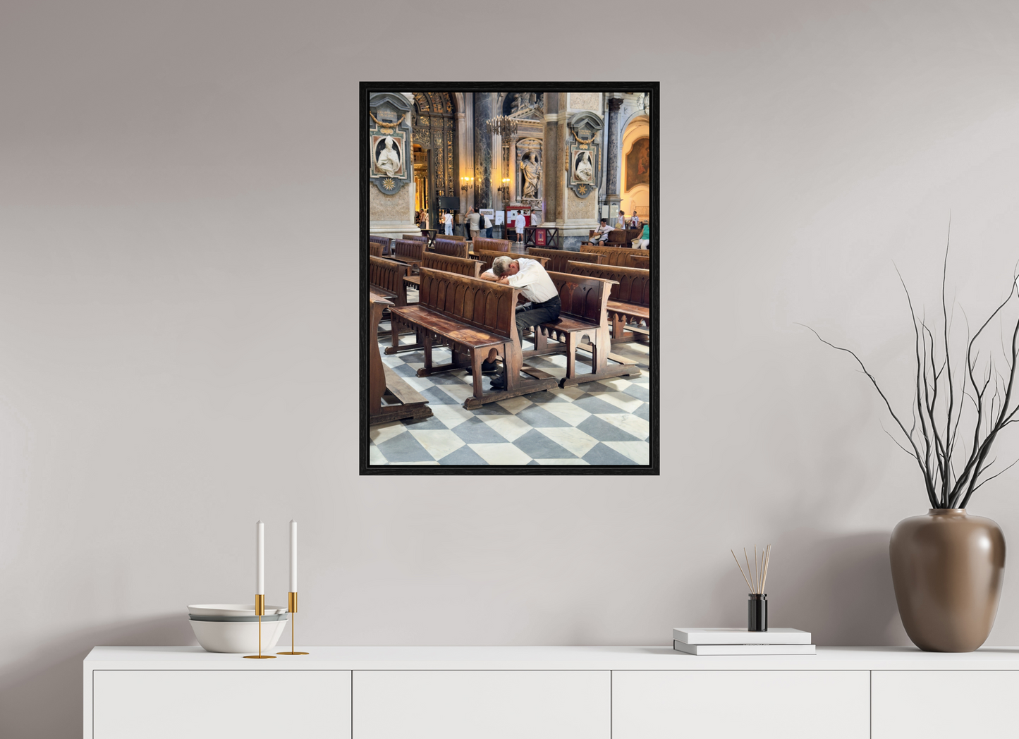 60 x 80 cm, Floater Frame, Basel 15 mm, Black oak Il duomo, Naples 2025