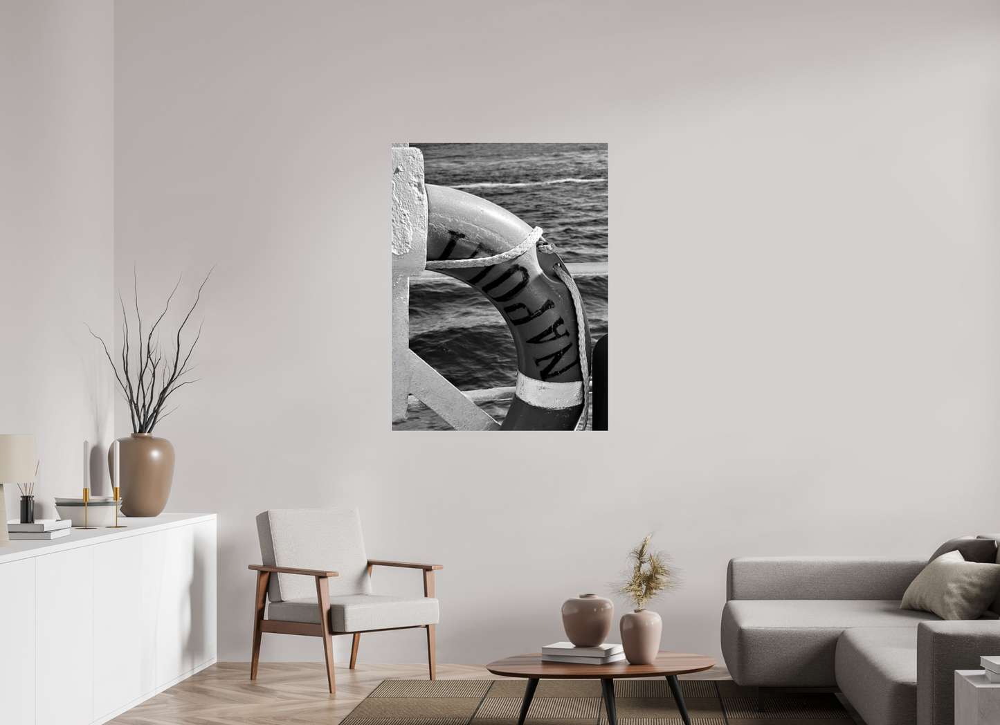 90 x 120 cm, Photo Print Under Acrylic Glass Save Naples