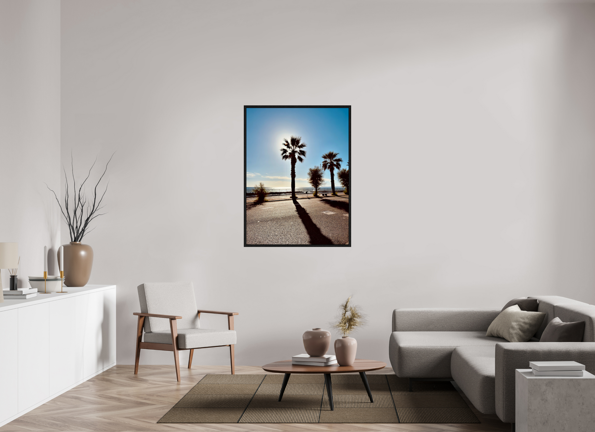 90 x 120 cm, Floater Frame, Basel 15 mm, Black oak Palma, Naples 2025