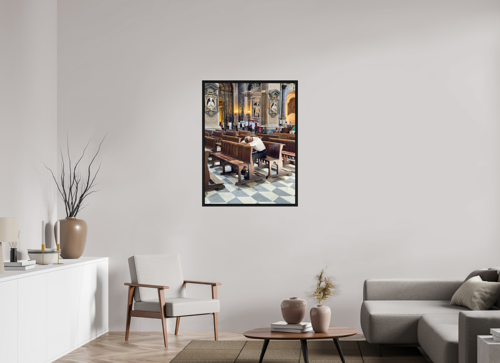 75 x 100 cm, Floater Frame, Basel 15 mm, Black oak Il duomo, Naples 2025