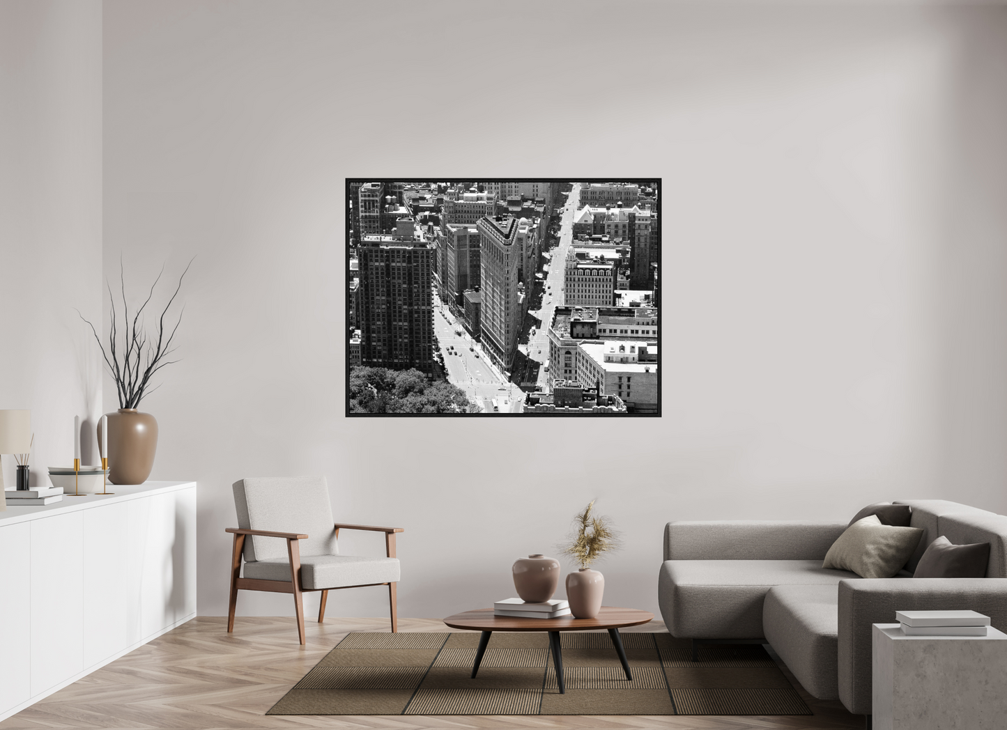 160 x 120 cm, Floater Frame, Basel 15 mm, Black oak Flat iron, New York 1999