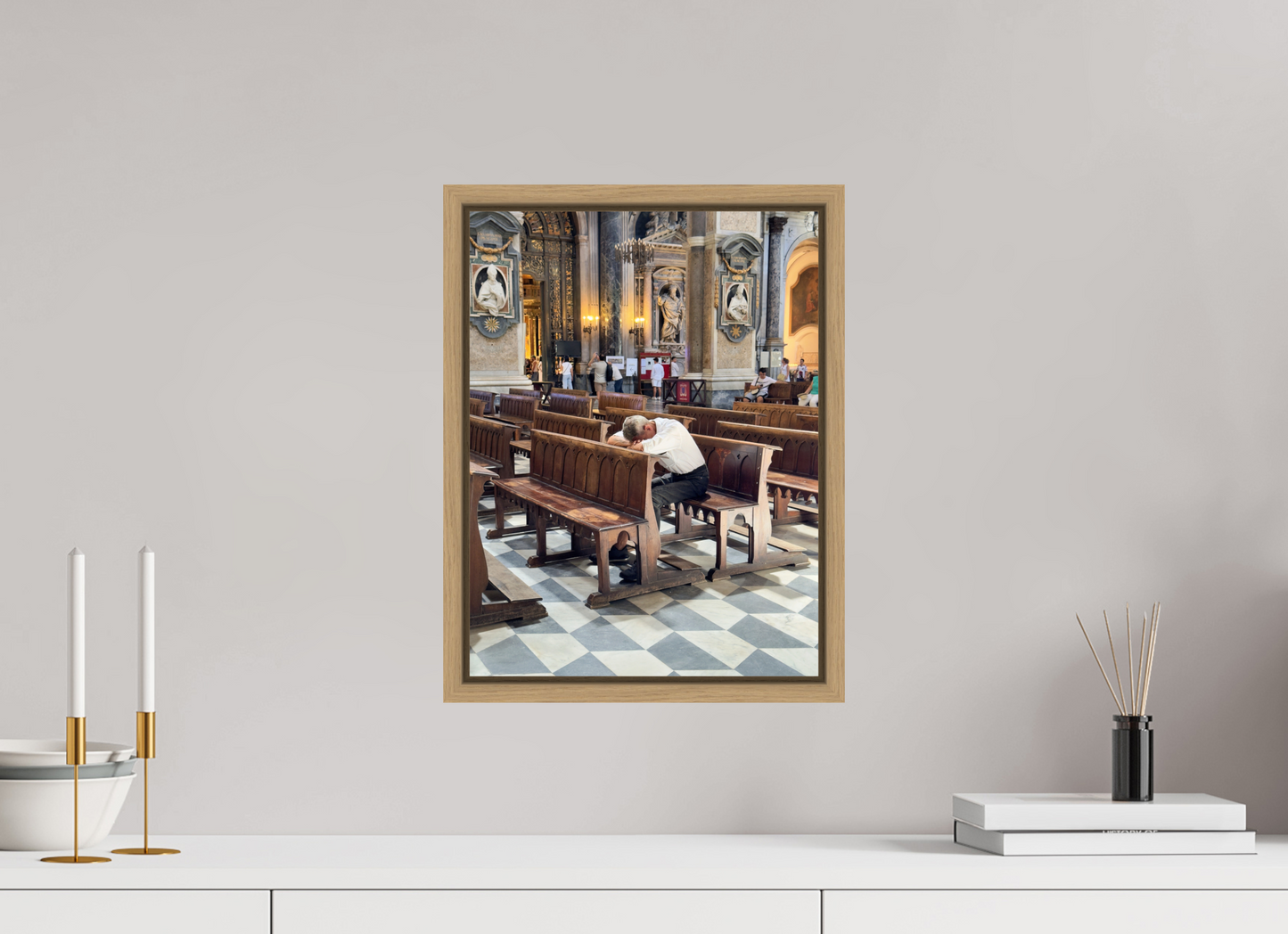 30 x 40 cm, Floater Frame, Basel 15 mm, Natural oak Il duomo, Naples 2025