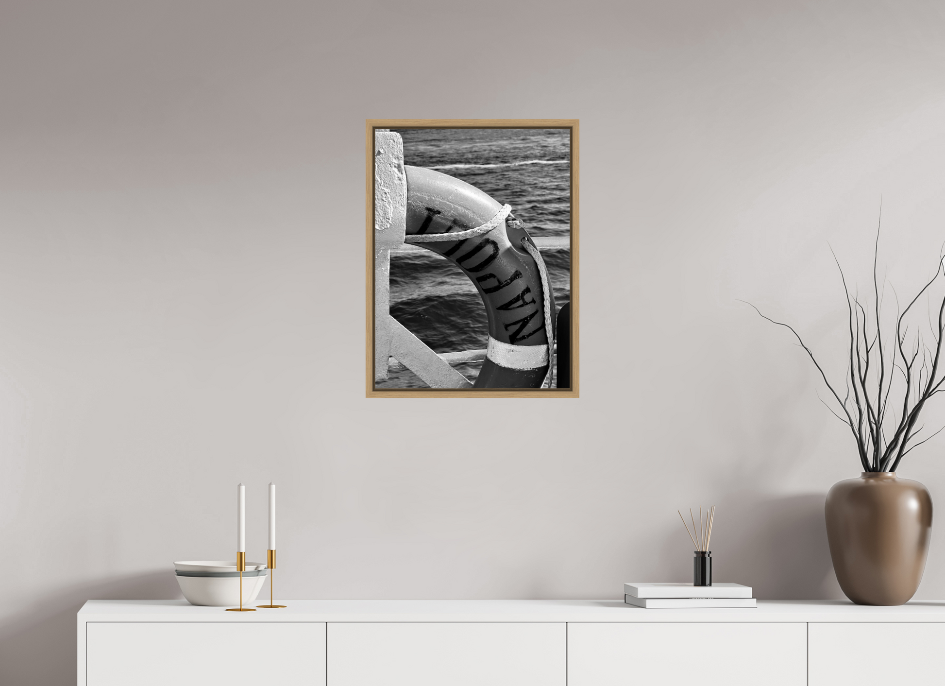 45 x 60 cm, Floater Frame, Basel 15 mm, Natural oak Save Naples