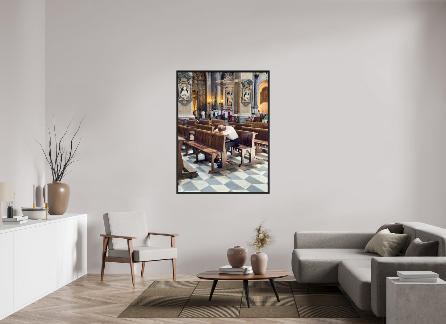 105 x 140 cm, Floater Frame, Basel 15 mm, Black oak Il duomo, Naples 2025