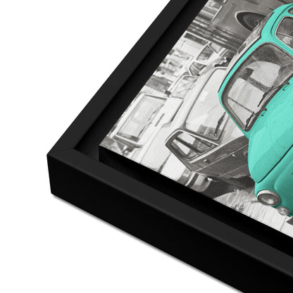 RF Framed canvas “Cinquecento turquoise“