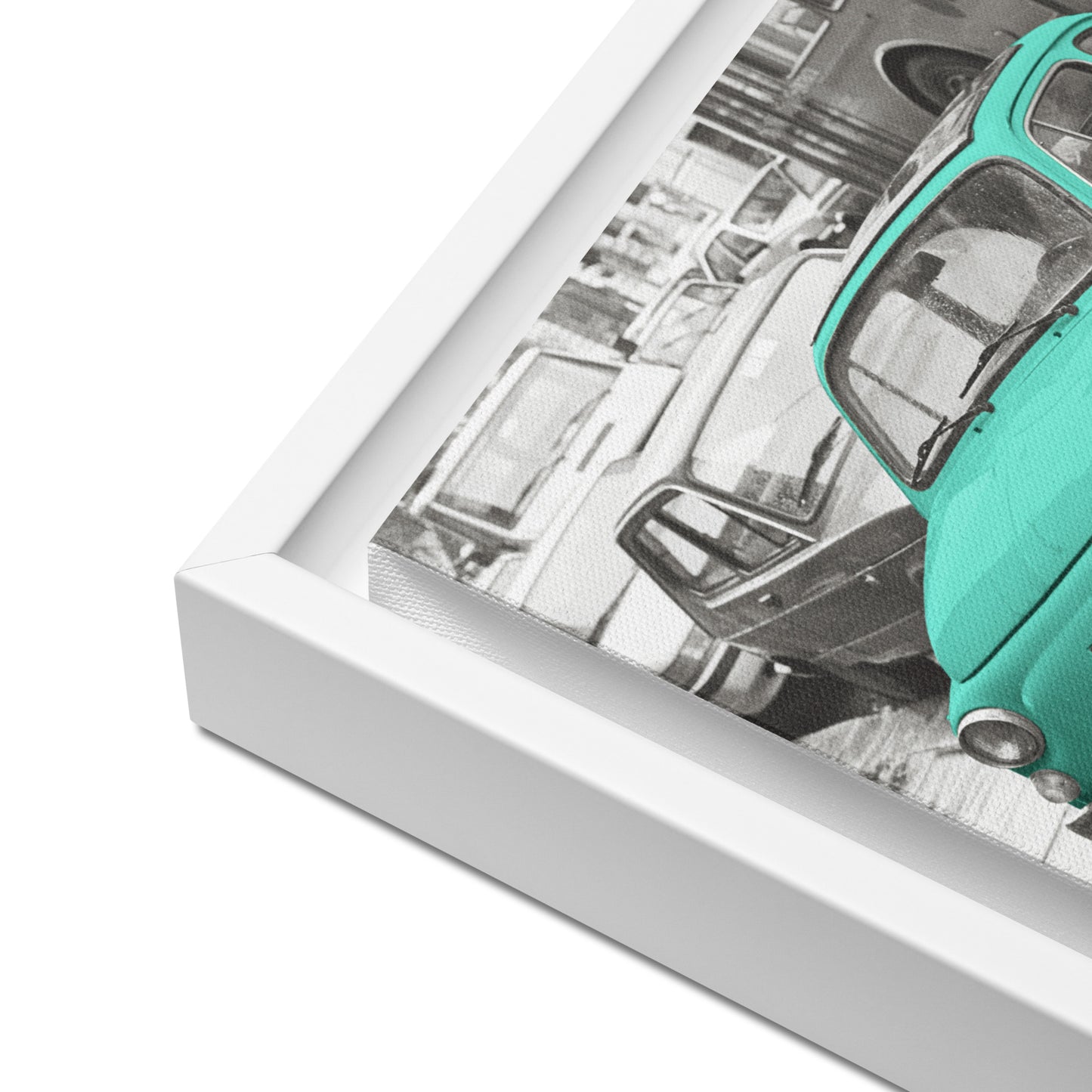 RF Framed canvas “Cinquecento turquoise“