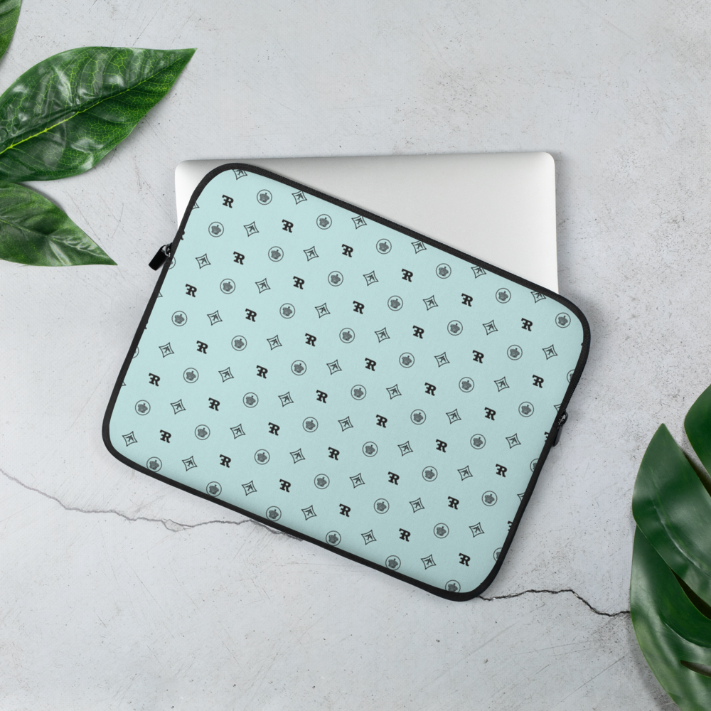 RF Laptop Sleeve „CROWNS & BIRDS“ Light Cyan