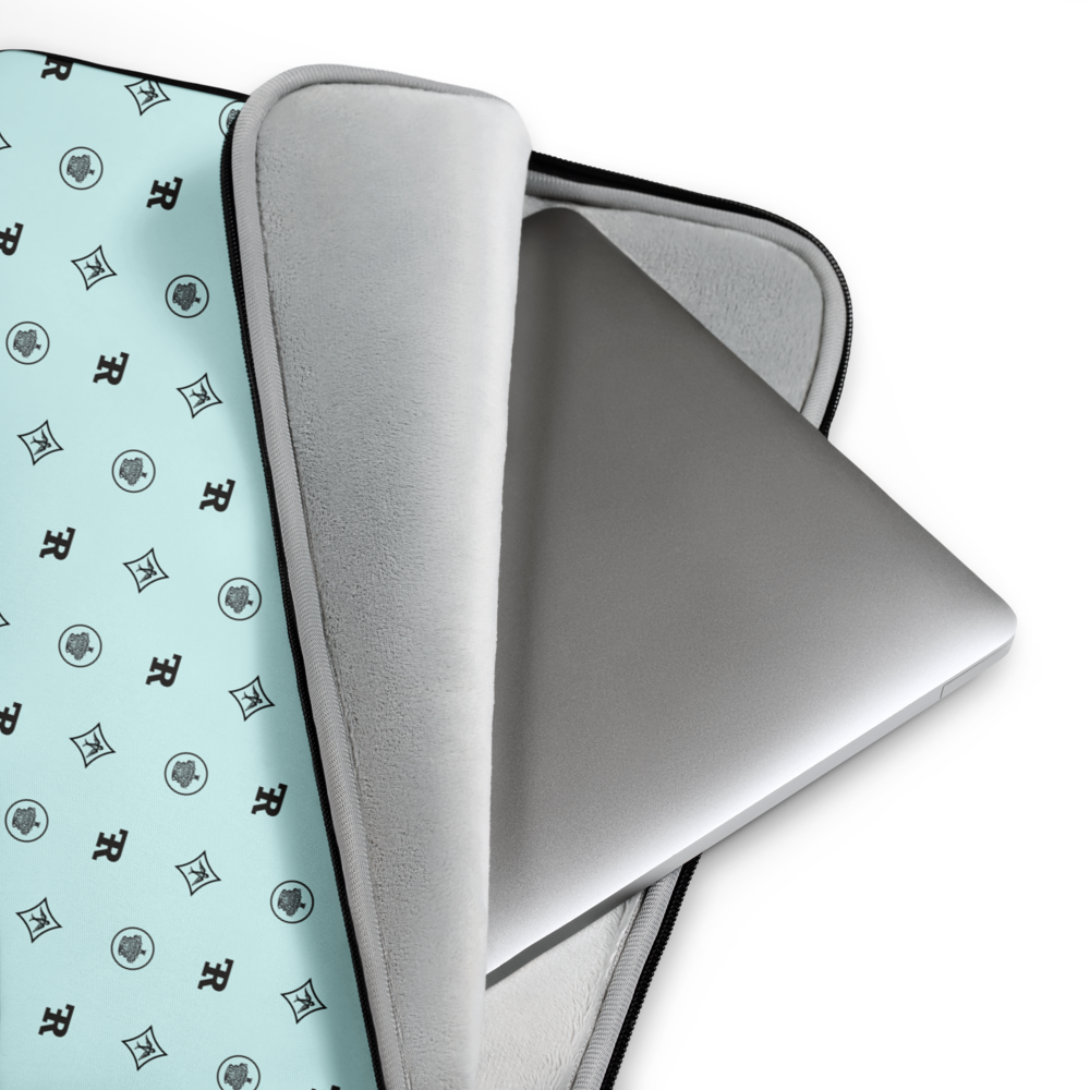 RF Laptop Sleeve „CROWNS & BIRDS“ Light Cyan