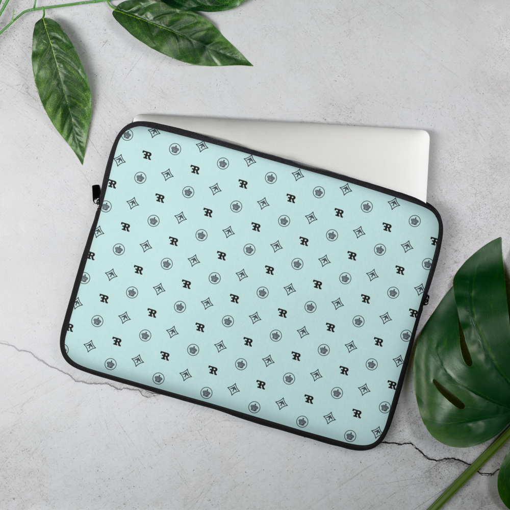 RF Laptop Sleeve „CROWNS & BIRDS“ Light Cyan