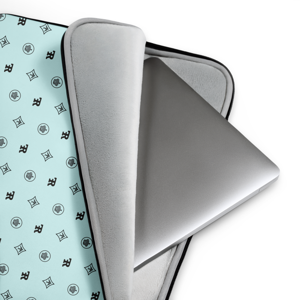 RF Laptop Sleeve „CROWNS & BIRDS“ Light Cyan
