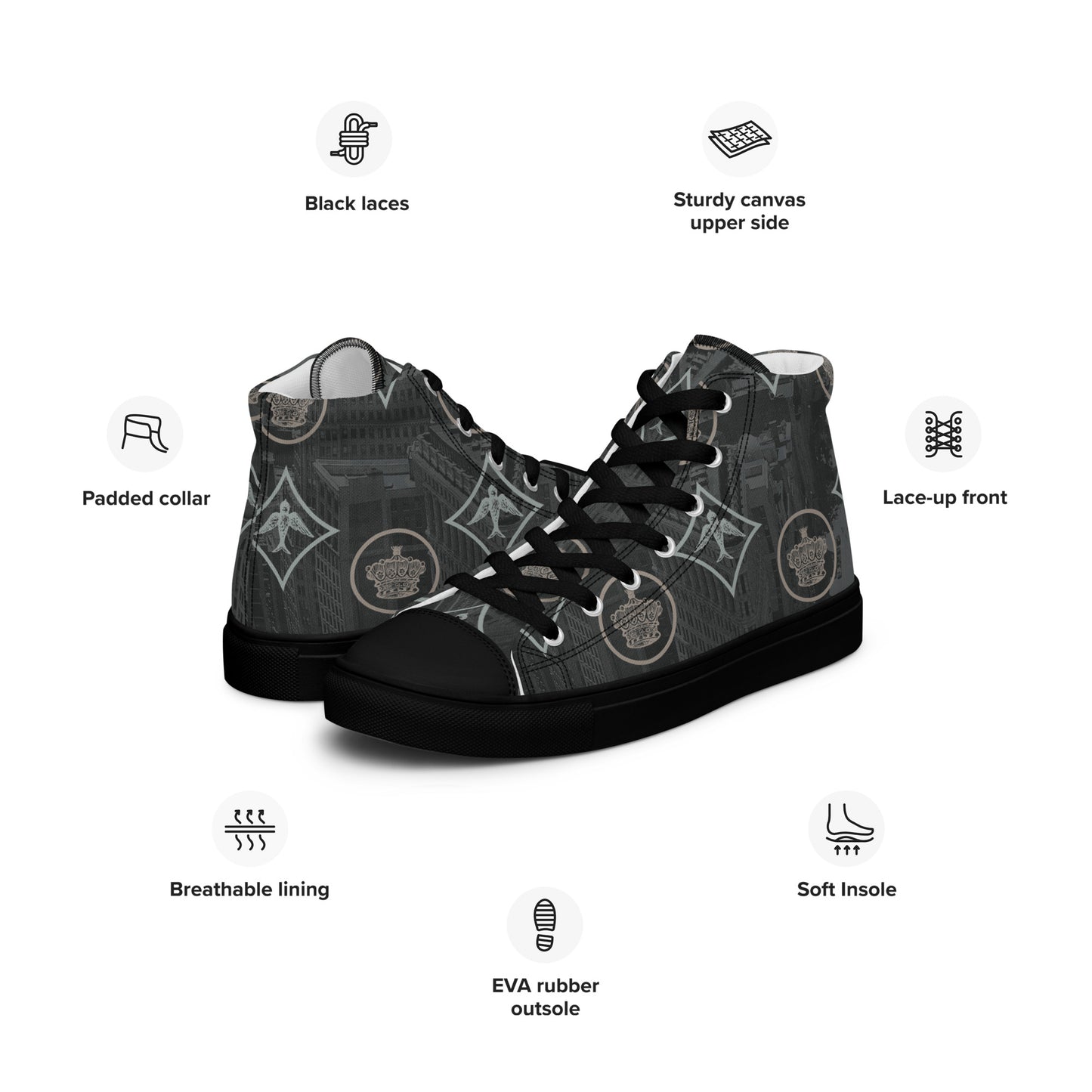 RF Men’s high top shoes CROWNS & BIRDS