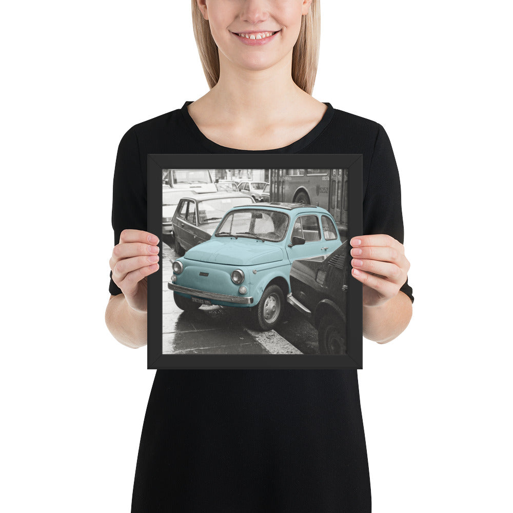 RF Framed photo paper poster “Cinquecento blue”