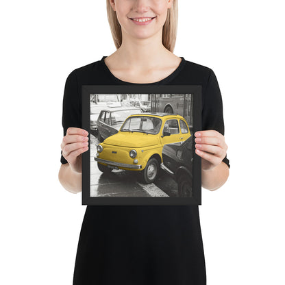 RF Framed photo paper poster “Cinquecento yellow”