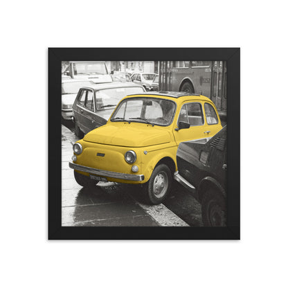 RF Framed photo paper poster “Cinquecento yellow”