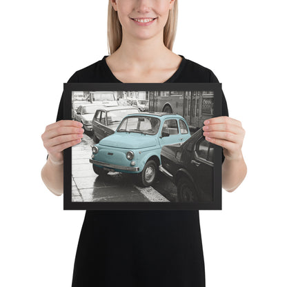 RF Framed photo paper poster “Cinquecento blue”