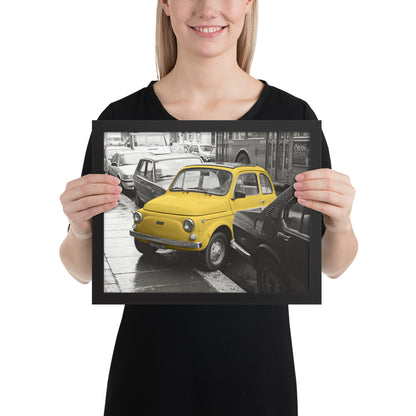 RF Framed photo paper poster “Cinquecento yellow”