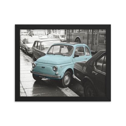 RF Framed photo paper poster “Cinquecento blue”