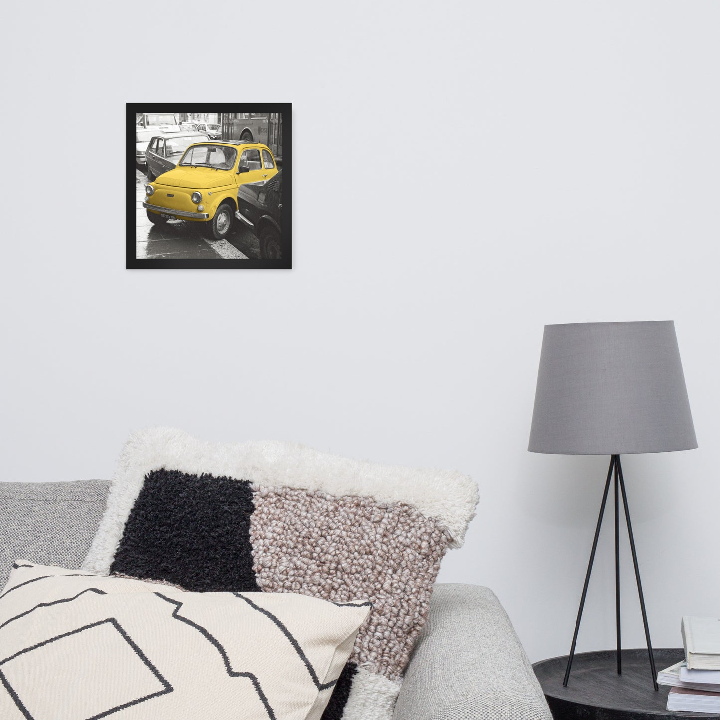 RF Framed photo paper poster “Cinquecento yellow”