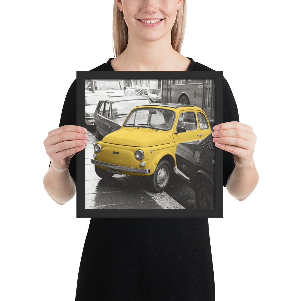 RF Framed photo paper poster “Cinquecento yellow”