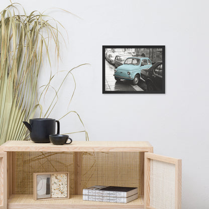 RF Framed photo paper poster “Cinquecento blue”