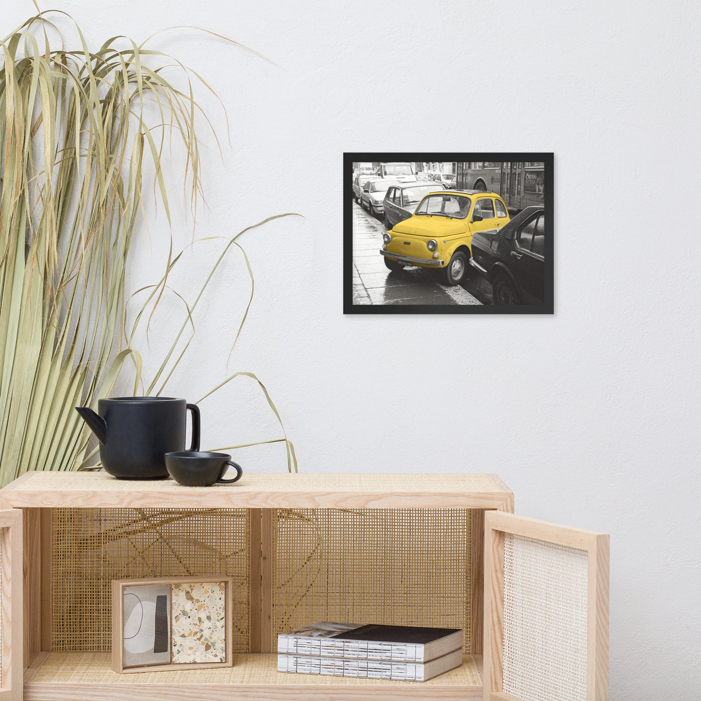 RF Framed photo paper poster “Cinquecento yellow”