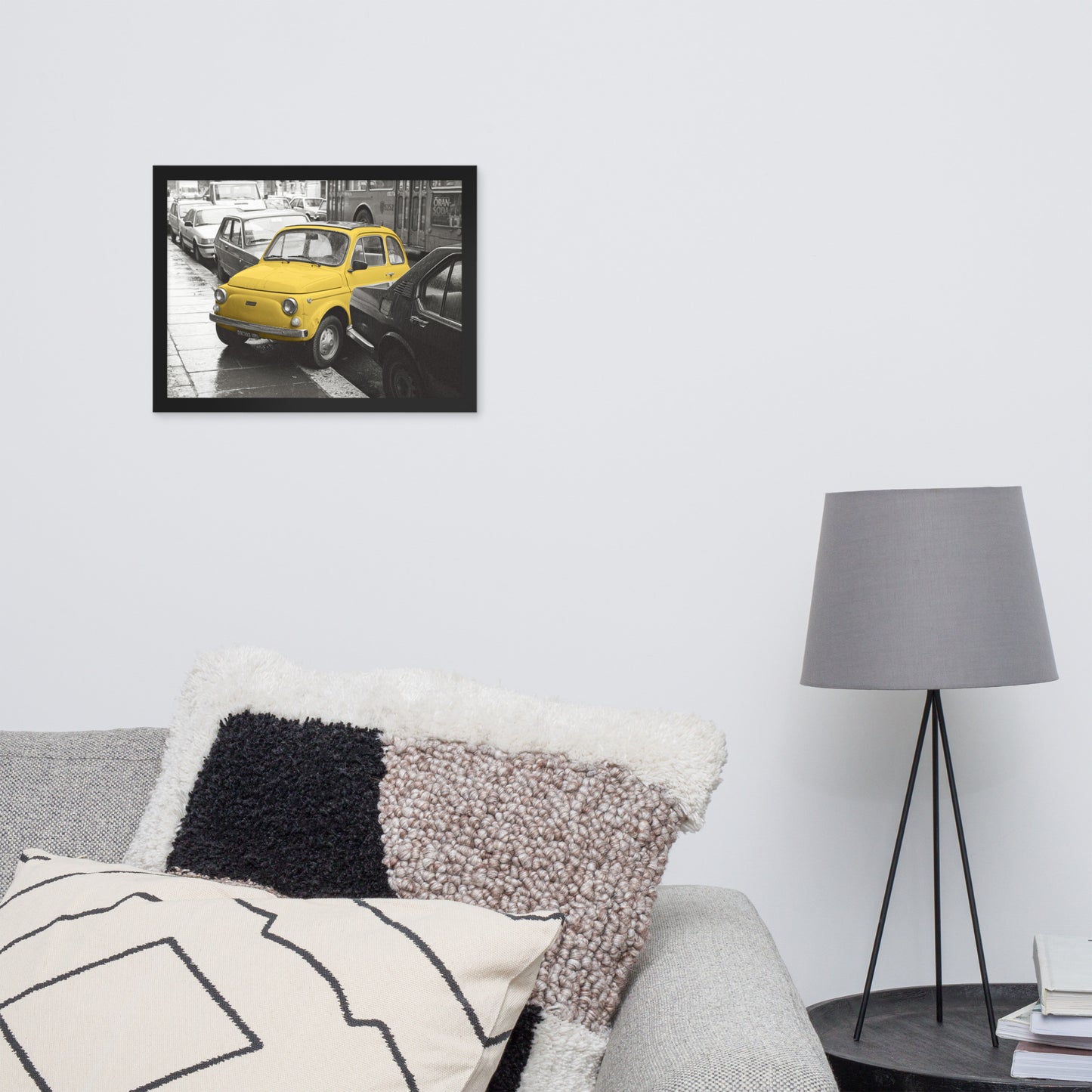 RF Framed photo paper poster “Cinquecento yellow”