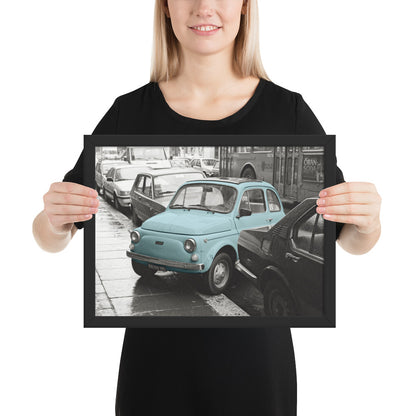 RF Framed photo paper poster “Cinquecento blue”