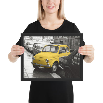 RF Framed photo paper poster “Cinquecento yellow”