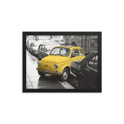 RF Framed photo paper poster “Cinquecento yellow”