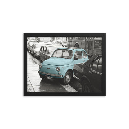 RF Framed photo paper poster “Cinquecento blue”