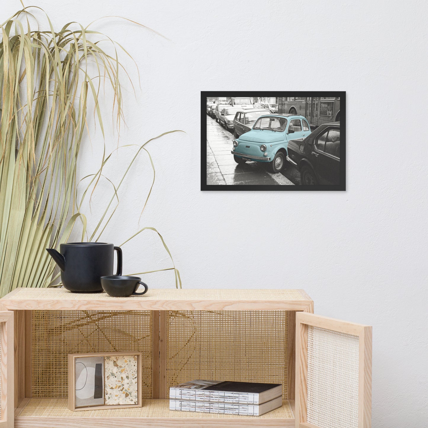 RF Framed photo paper poster “Cinquecento blue”