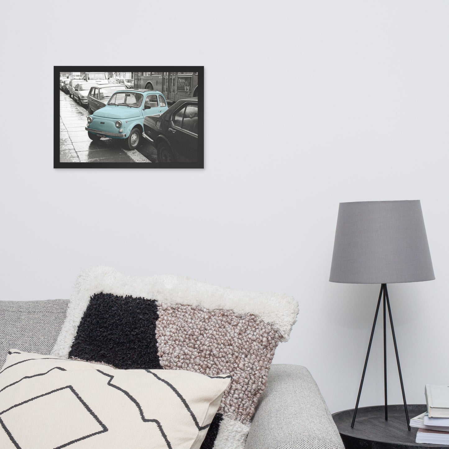 RF Framed photo paper poster “Cinquecento blue”