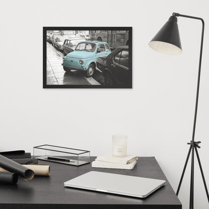 RF Framed photo paper poster “Cinquecento blue”