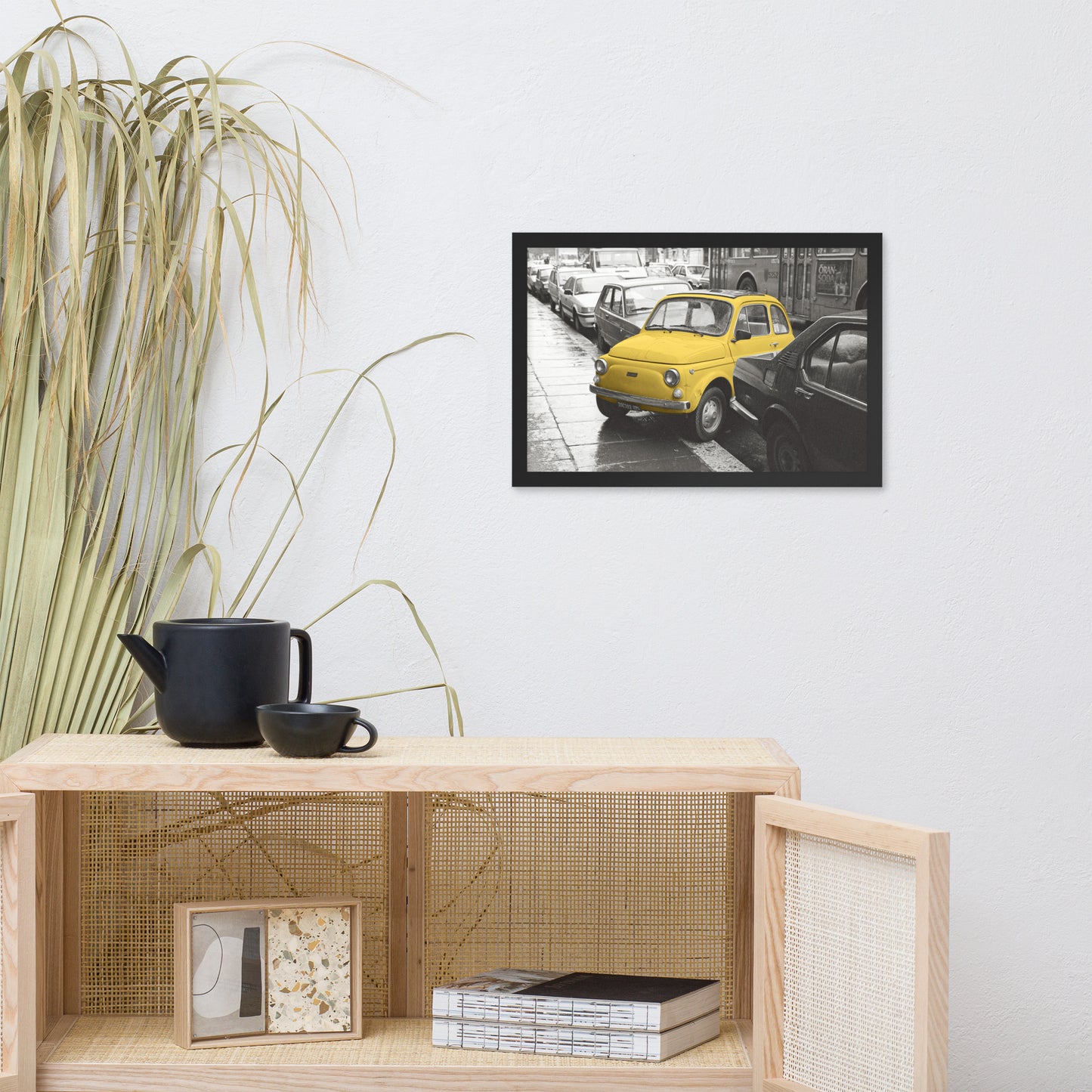 RF Framed photo paper poster “Cinquecento yellow”