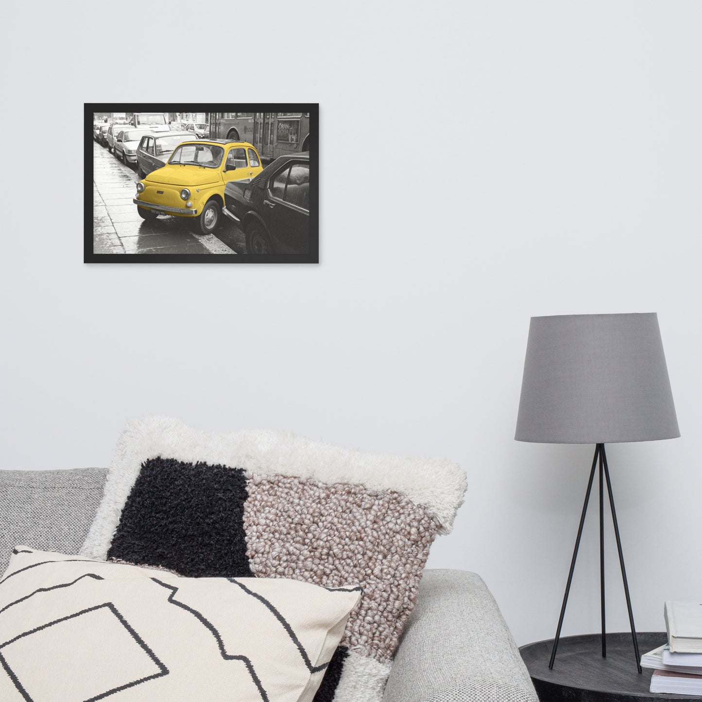 RF Framed photo paper poster “Cinquecento yellow”