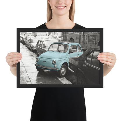 RF Framed photo paper poster “Cinquecento blue”