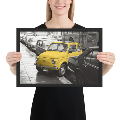 RF Framed photo paper poster “Cinquecento yellow”