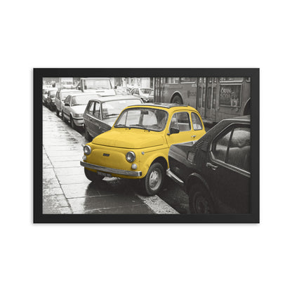 RF Framed photo paper poster “Cinquecento yellow”