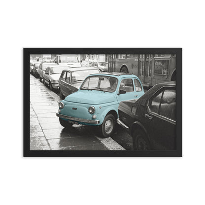 RF Framed photo paper poster “Cinquecento blue”