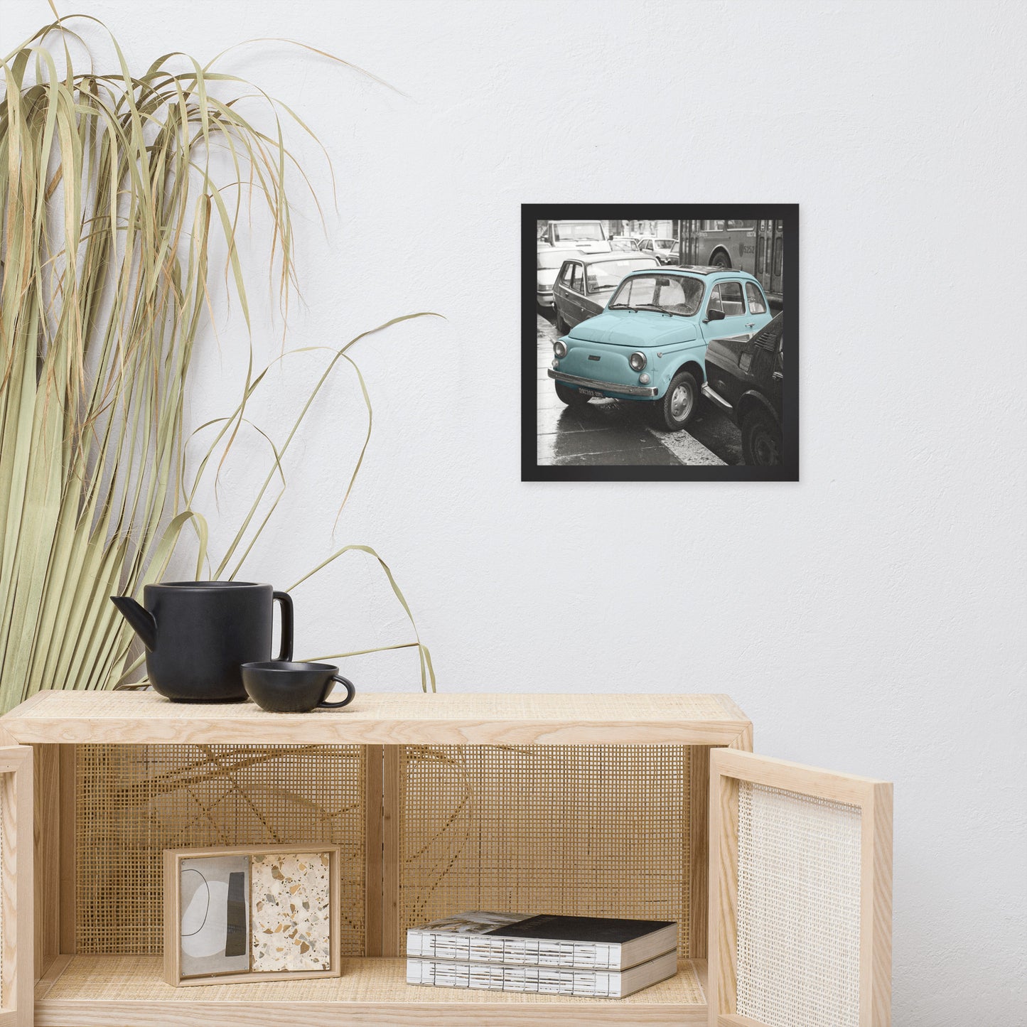 RF Framed photo paper poster “Cinquecento blue”